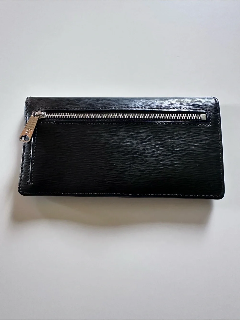 Lauren Ralph Lauren Black Leather Wallet with Silver Plaque